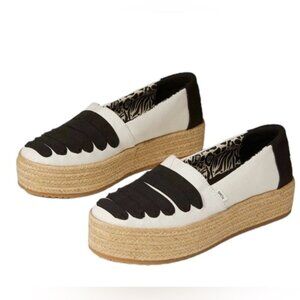 Toms Black and White Platform Shoes